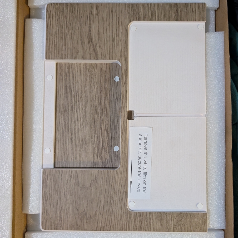 Wood Grain and White Tablet Stand